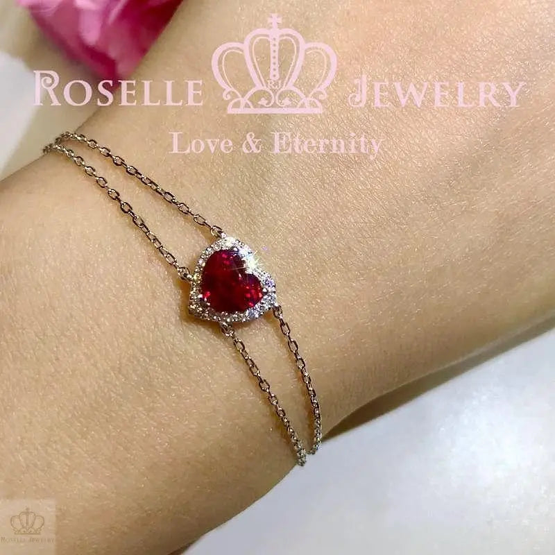 Heart Shape Halo Bracelet - BS11 - Roselle Jewelry