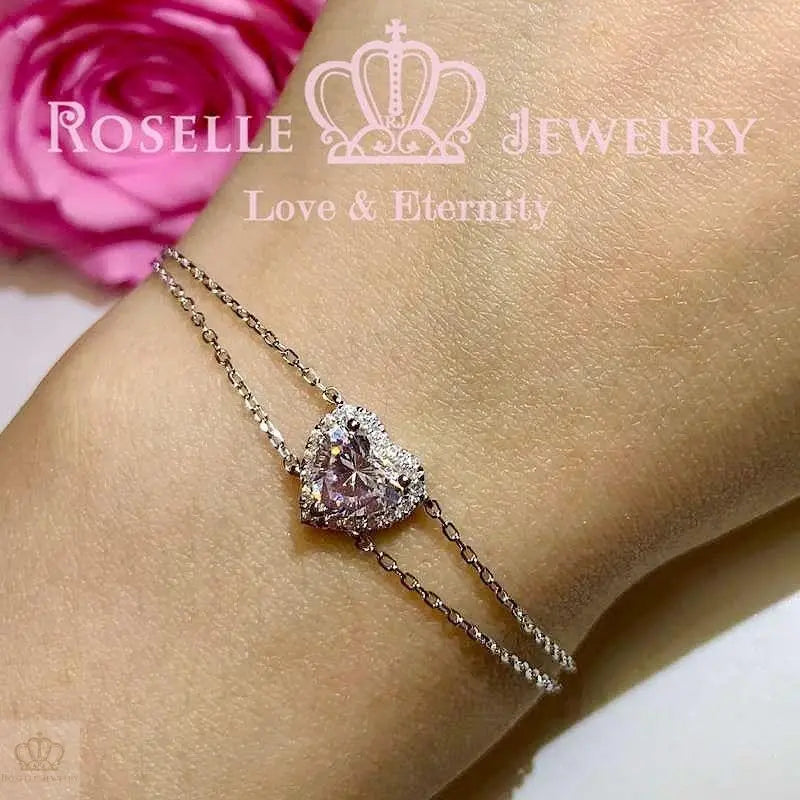 Heart Shape Halo Bracelet - BS11 - Roselle Jewelry