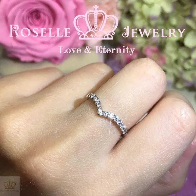 V Shape Half Eternity Ring - T7B - Roselle Jewelry