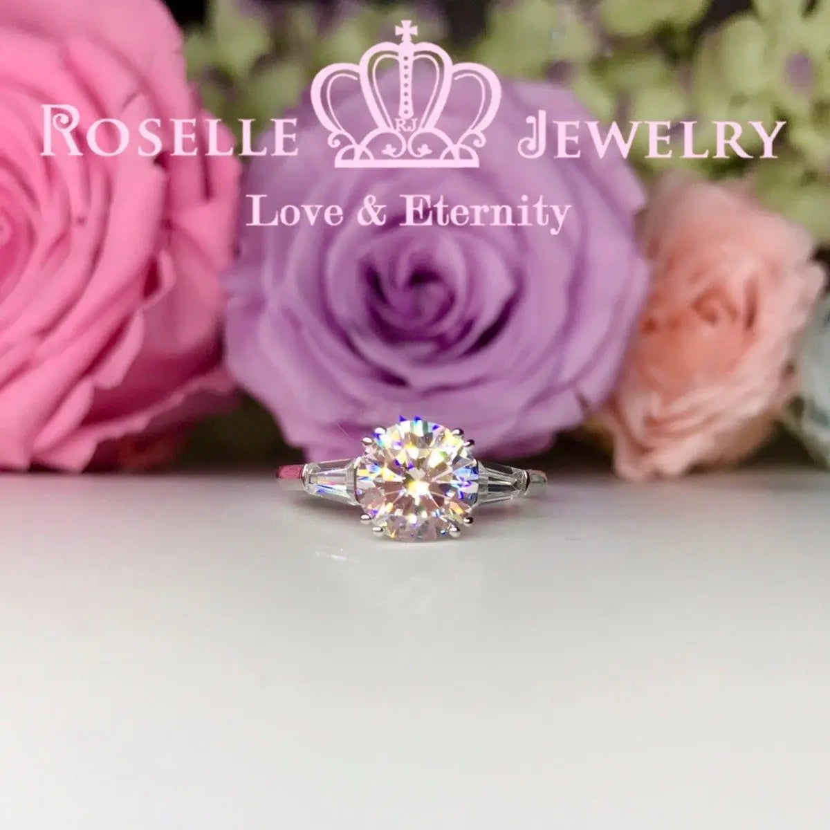 Three Stone Engagement Rings - T16 - Roselle Jewelry