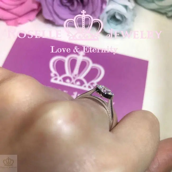 Bezel Setting Engagement Ring - NT13 - Roselle Jewelry