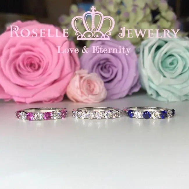 Seven Stone Common Prong Wedding Ring - BA10 - Roselle Jewelry