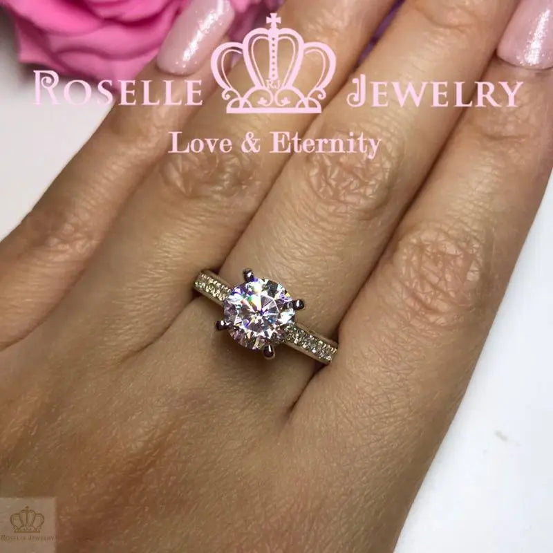 Four Prong Side Stone Engagement Rings - T9 - Roselle Jewelry