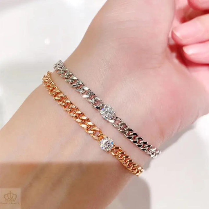 Solitaire Chain Bracelet - BR2 Roselle Jewelry