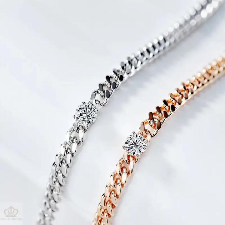 Solitaire Chain Bracelet - BR2 Roselle Jewelry