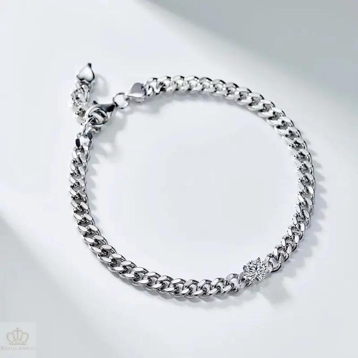 Solitaire Chain Bracelet - BR2 Roselle Jewelry