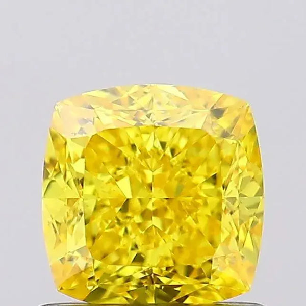 1.01ct Cushion modified Lab Grown Diamond (Colour Fancy Vivid Yellow, Clarity VS1, IGI Certified)