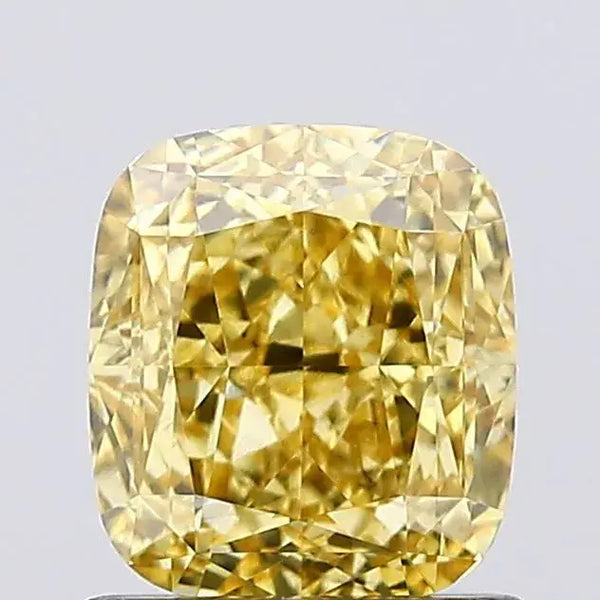 1.04ct Cushion modified Lab Grown Diamond (Colour Fancy Vivid Yellow, Clarity VS1, IGI Certified)