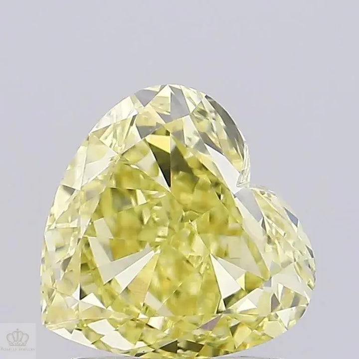 1.38ct Heart Lab Grown Diamond (Colour Fancy Yellow, Clarity VVS2, IGI Certified)