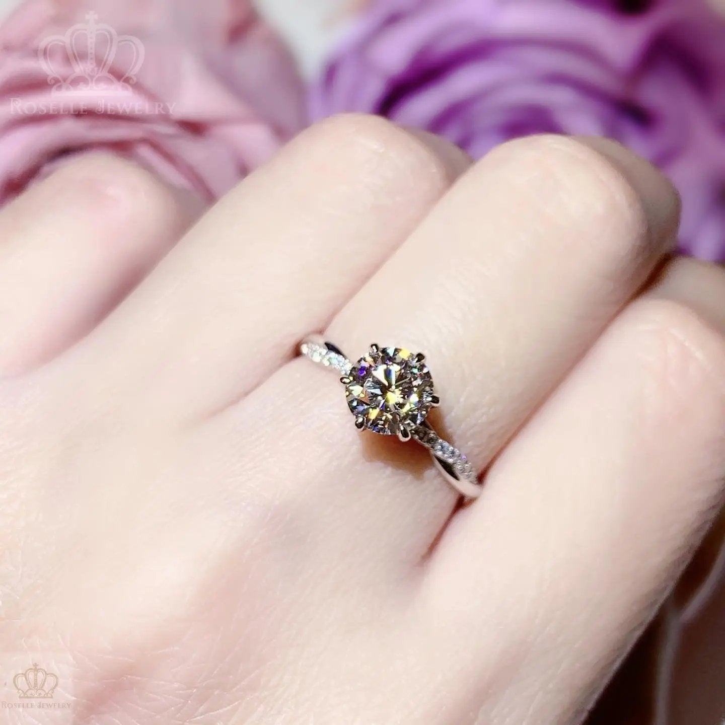 Twist Side Stone Lab Grown Diamond Engagement Ring [Setting Only] - LGR058 CHARLISA™