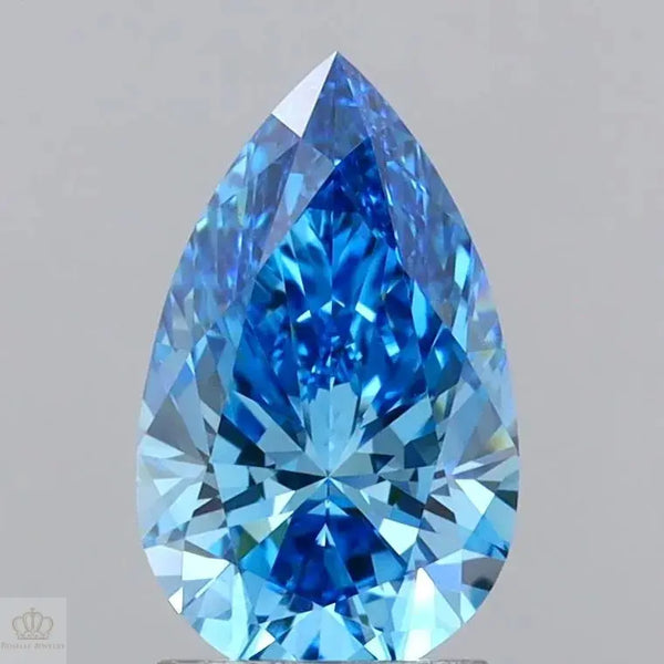 2.05ct Pear Lab Grown Diamond (Colour Fancy Vivid Blue, Clarity VVS2, IGI Certified)