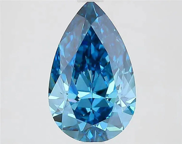 2.10ct Pear Lab Grown Diamond (Colour Fancy Vivid Blue, Clarity VVS2, IGI Certified)