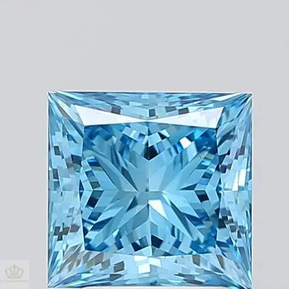 2.14ct Princess Lab Grown Diamond (Colour Fancy Vivid Blue, Clarity VS1, IGI Certified)