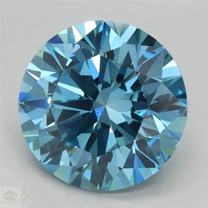 3.05ct Round Lab Grown Diamond (Colour Fancy Vivid Blue, Clarity VS1, Cut ID, IGI Certified)