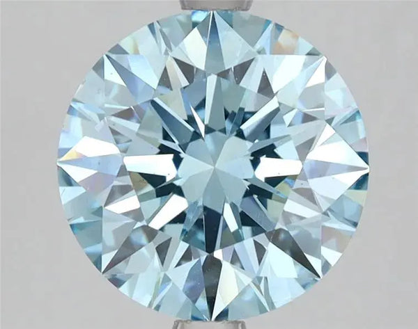 3.05ct Round Lab Grown Diamond (Colour Fancy Vivid Blue, Clarity VS2, Cut ID, IGI Certified)
