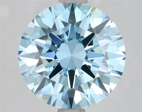 3.07ct Round Lab Grown Diamond (Colour Fancy Vivid Blue, Clarity VS2, Cut EX, IGI Certified)