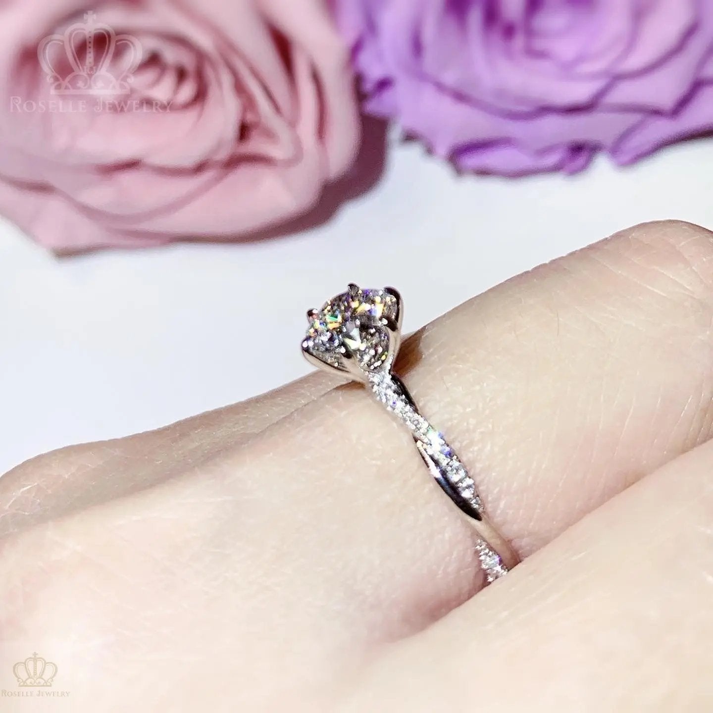 Twist Side Stone Lab Grown Diamond Engagement Ring [Setting Only] - LGR058 CHARLISA™