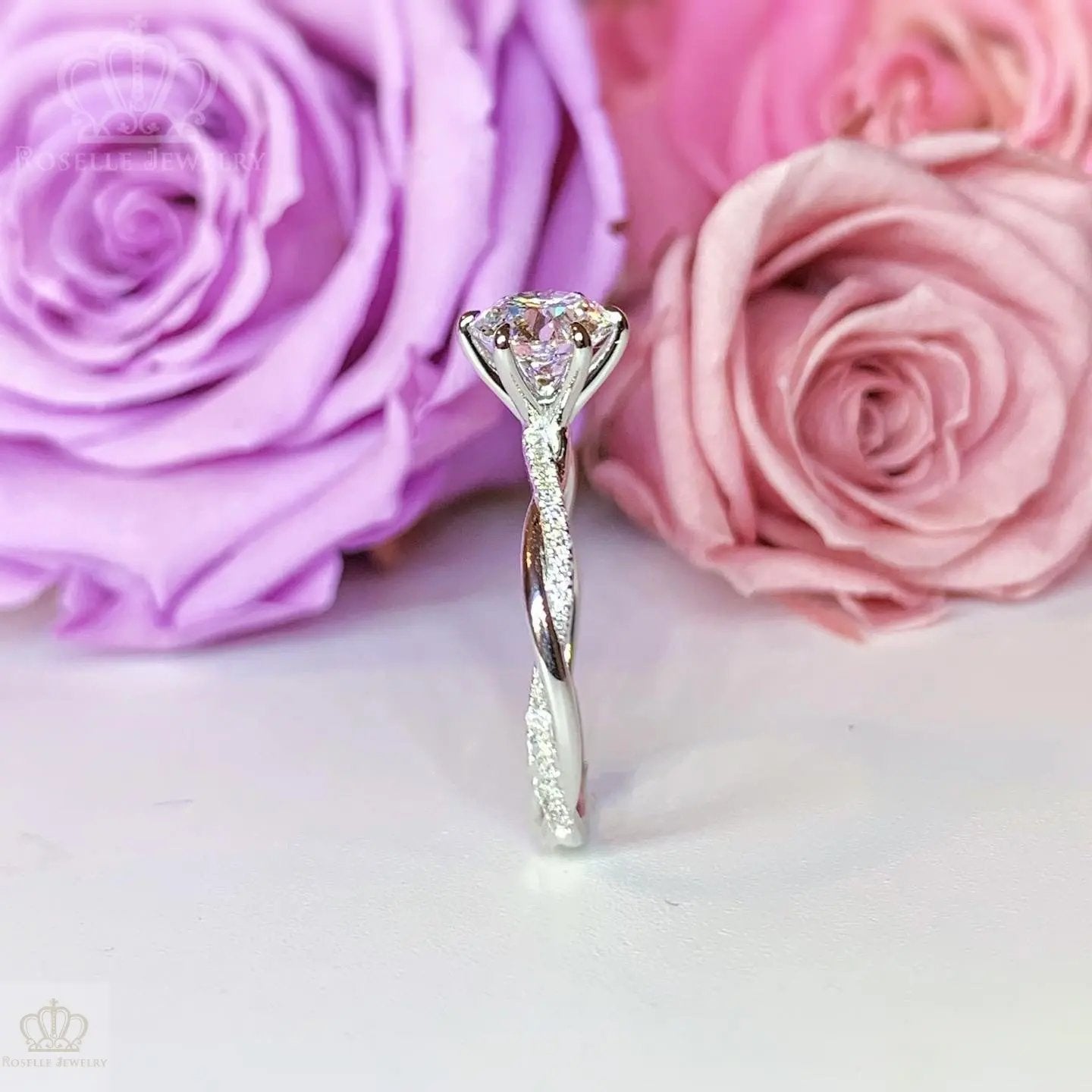 Twist Side Stone Lab Grown Diamond Engagement Ring [Setting Only] - LGR058 CHARLISA™