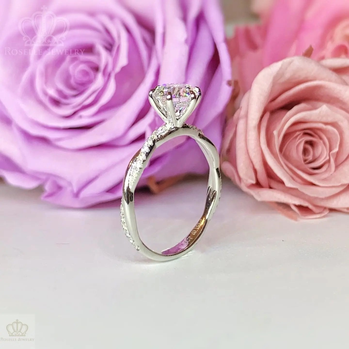 Twist Side Stone Lab Grown Diamond Engagement Ring [Setting Only] - LGR058 CHARLISA™