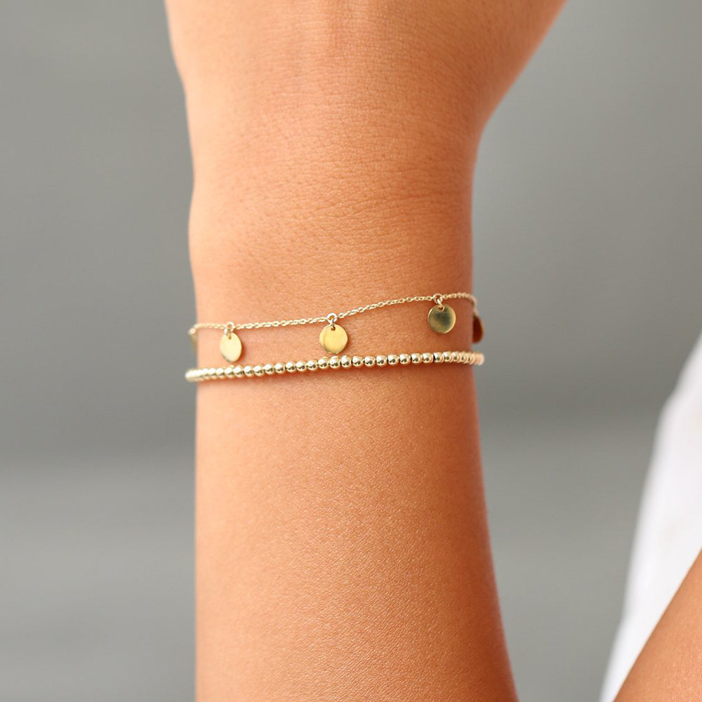 OBFJ1989 - 14k 2.5MM Beaded Bracelet 4