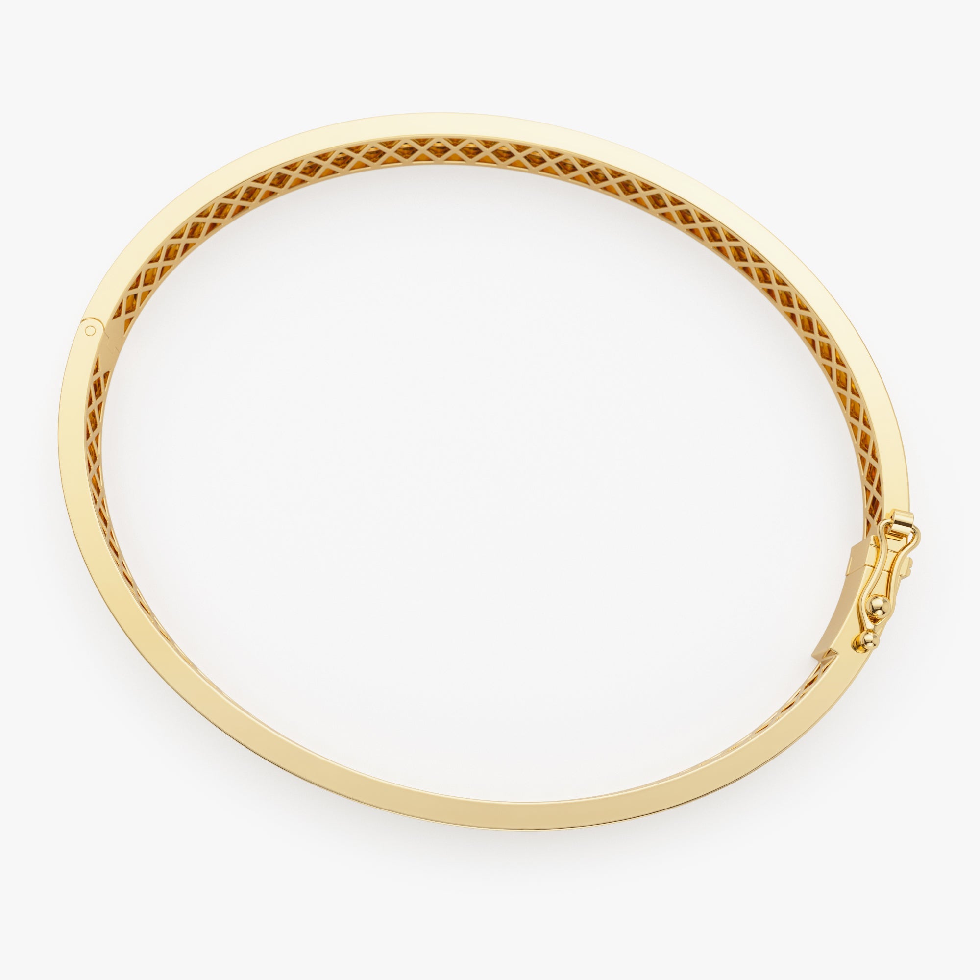 OBFJ1173 - 14k Flat Stackable Gold Bangle 12