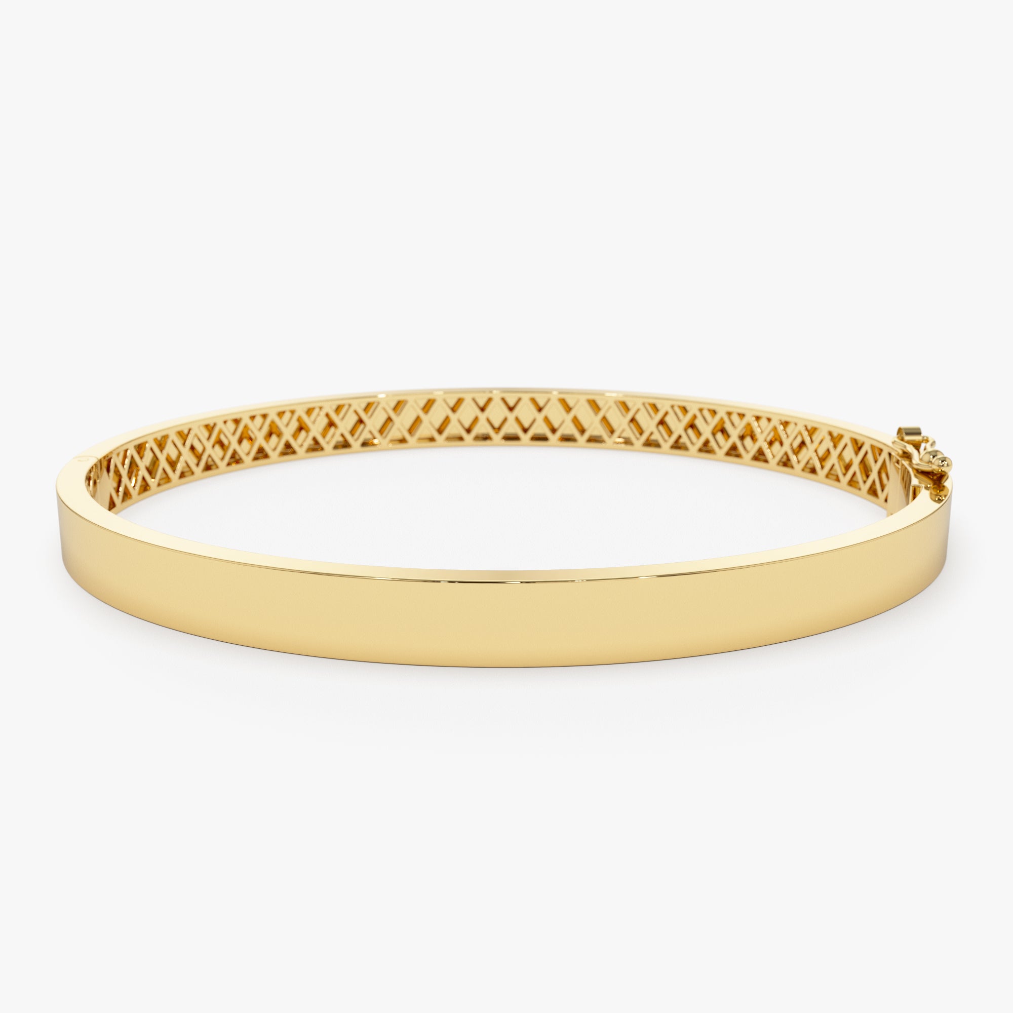 OBFJ1173 - 14k Flat Stackable Gold Bangle 1