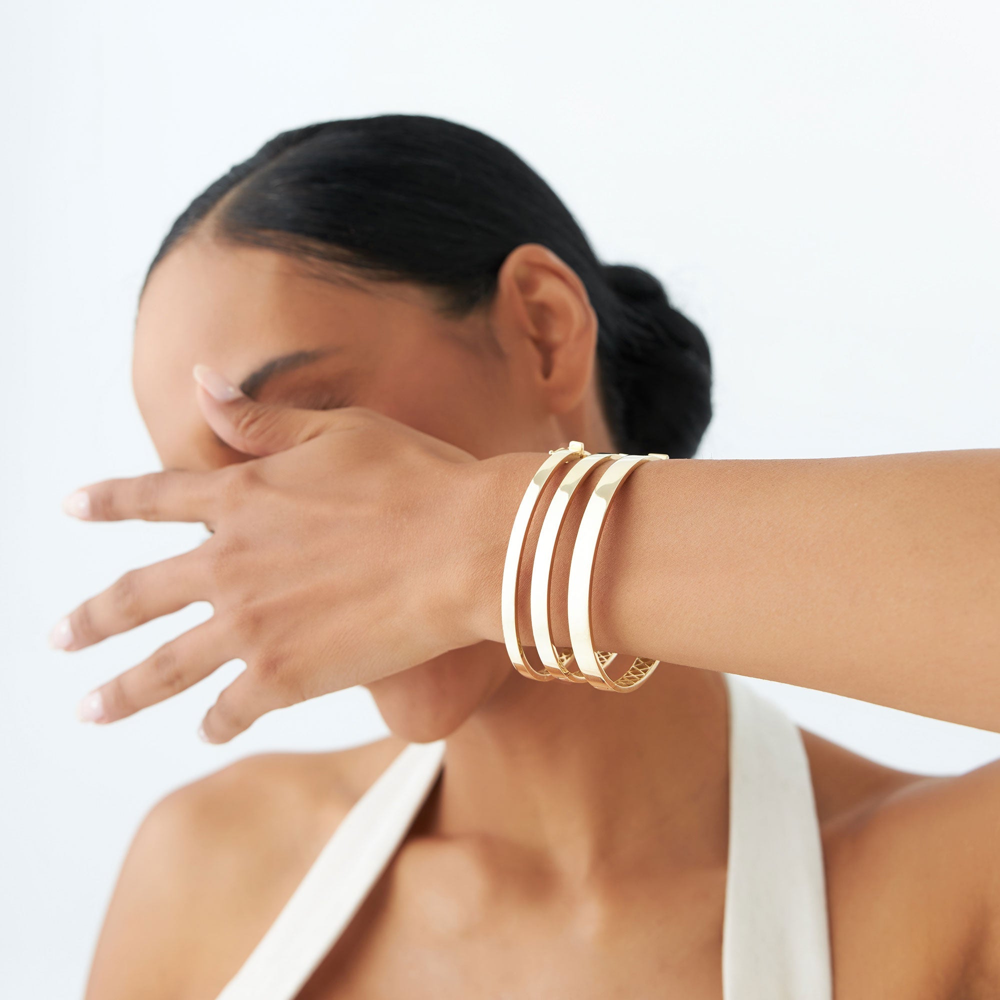 OBFJ1173 - 14k Flat Stackable Gold Bangle 4