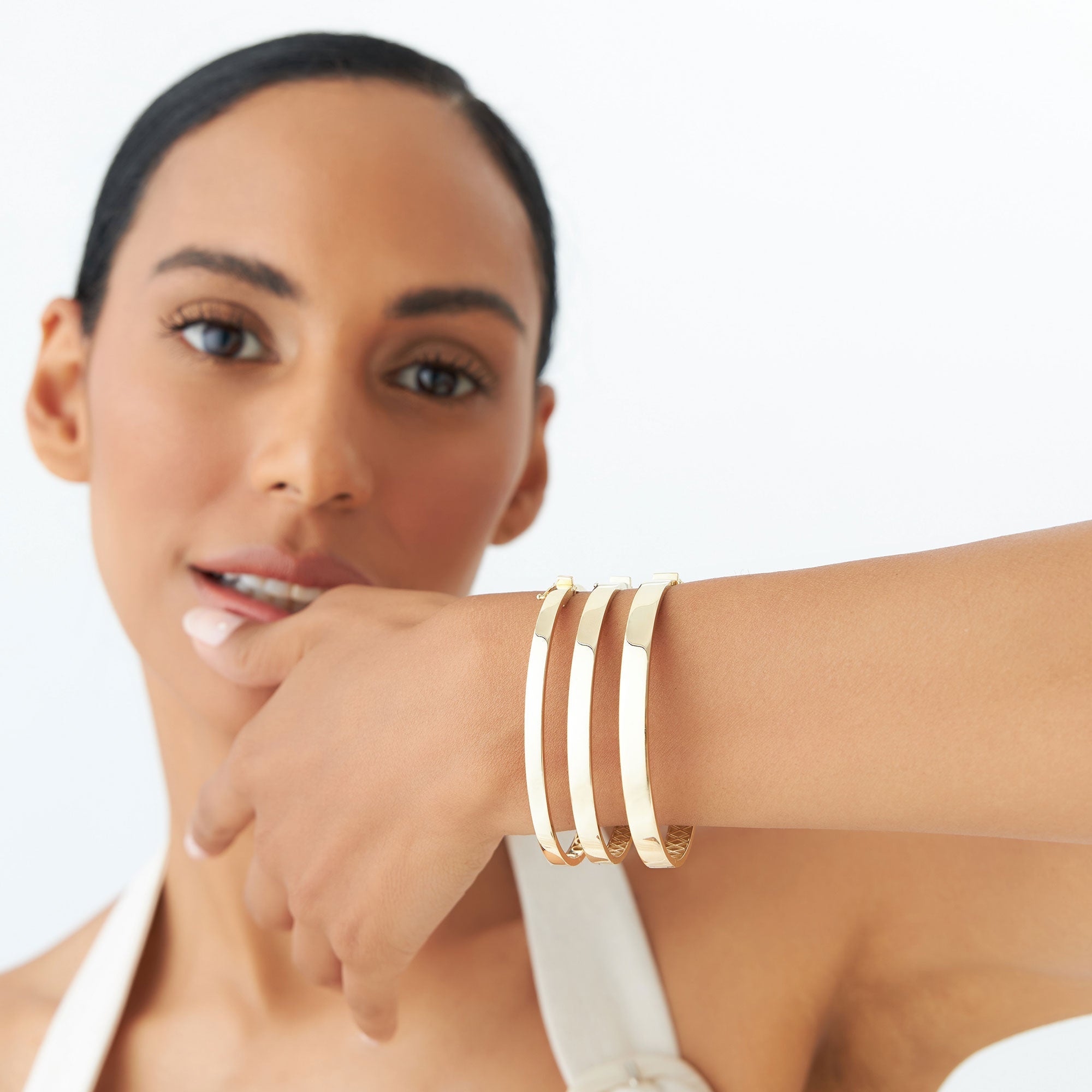 OBFJ1173 - 14k Flat Stackable Gold Bangle 3
