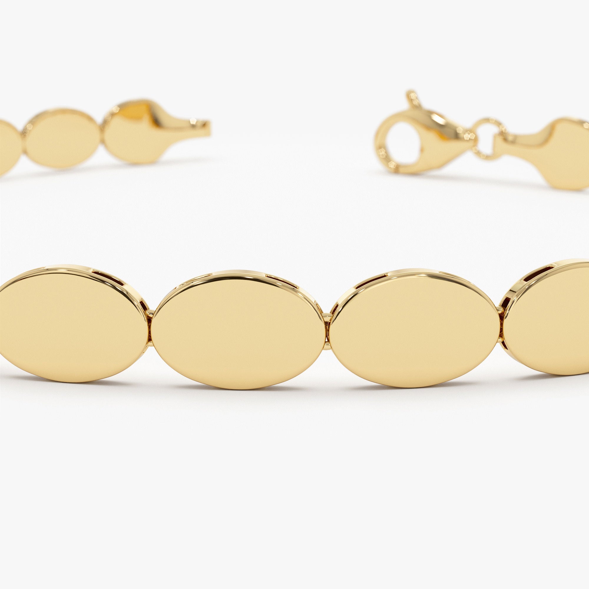 OBFJ1116 - 14k Gold Oval Link Stacking Bracelet 6