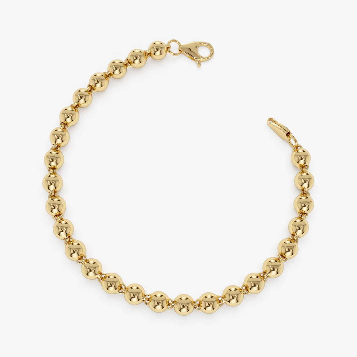 OBFJ1120 - 5 MM Bead Bracelet bracelets in selectable metal and diamond options - Roselle Jewelry view 6