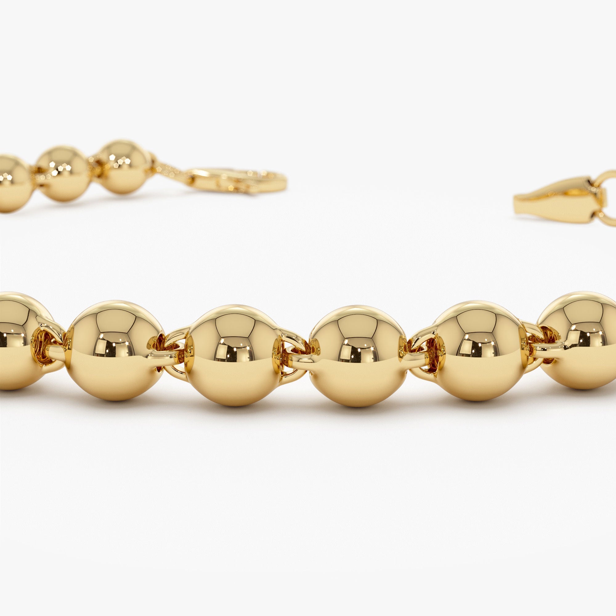 OBFJ1120 - 5 MM Bead Bracelet bracelets in selectable metal and diamond options - Roselle Jewelry view 7