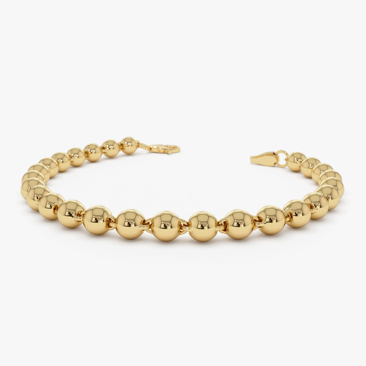 OBFJ1120 - 5 MM Bead Bracelet bracelets in selectable metal and diamond options - Roselle Jewelry view 1