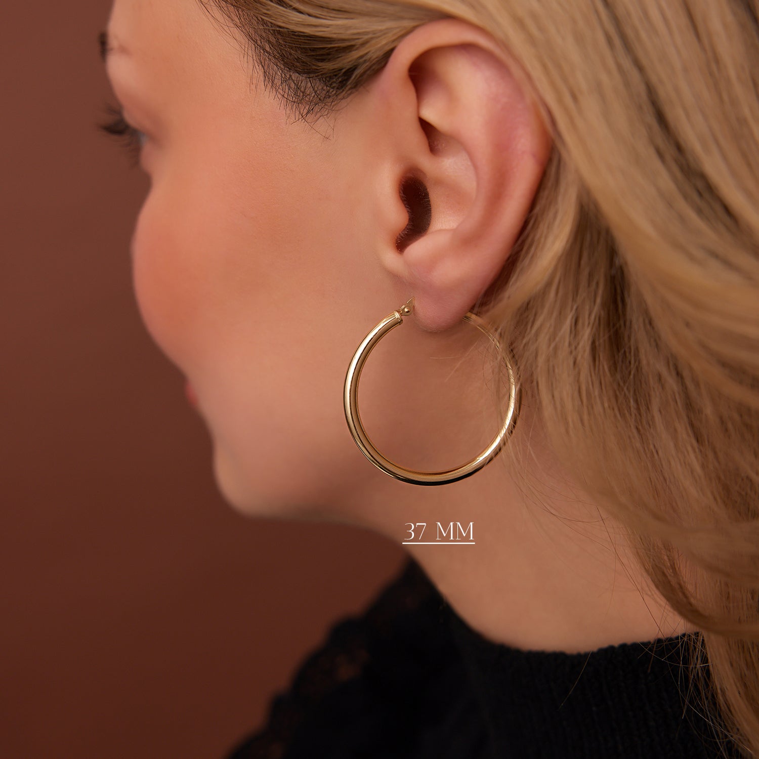 OBFJ1447 - 14k Gold Hoops 26.5 - 31.5 - 37MM 9