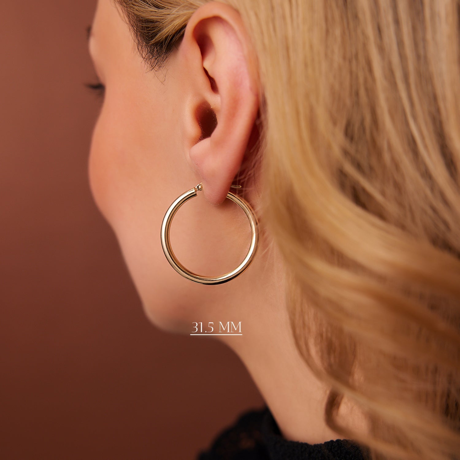 OBFJ1447 - 14k Gold Hoops 26.5 - 31.5 - 37MM 7