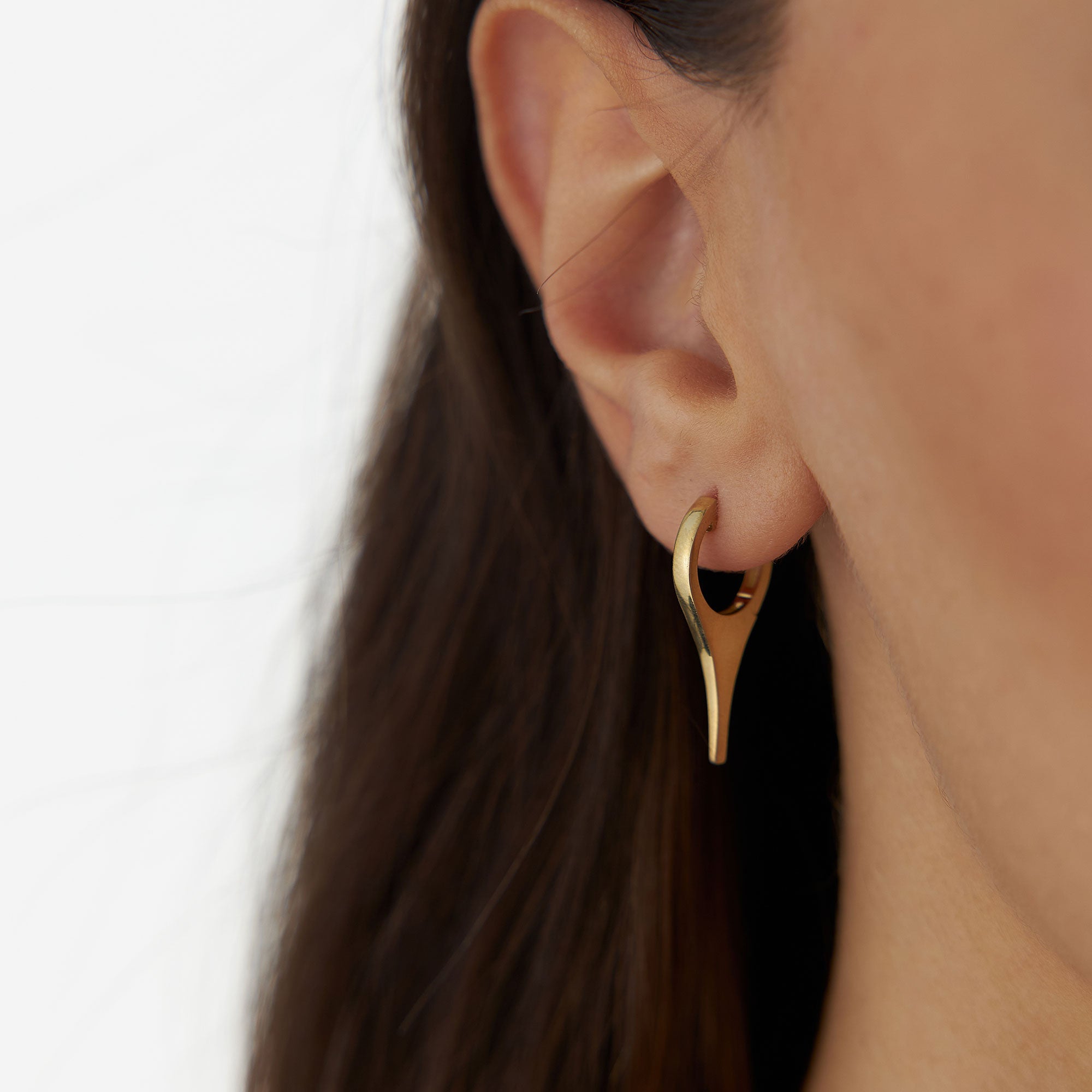 OBFJ1313 - 14k Solid Gold Mini Dagger Earrings 2
