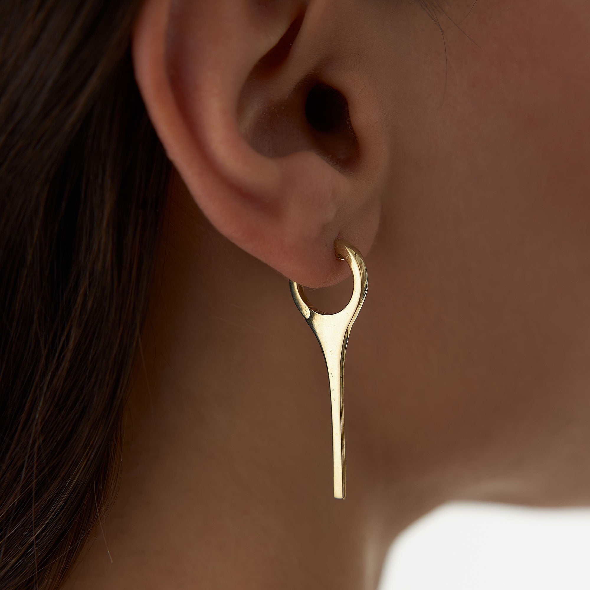 OBFJ1314 - 14k Solid Gold Dagger Earrings 3