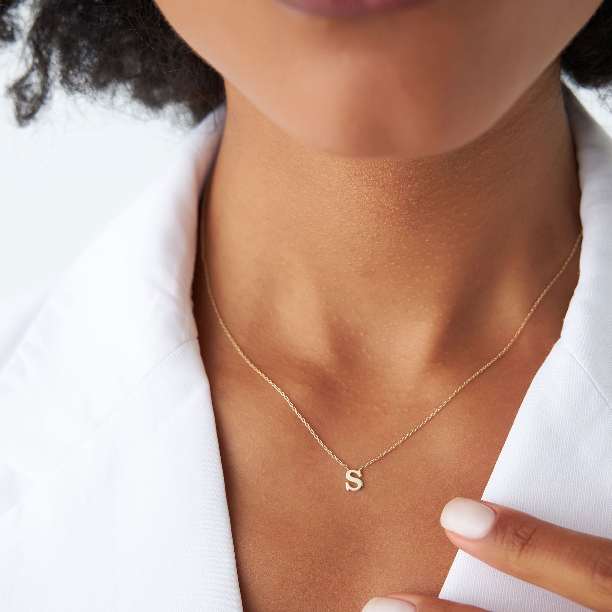 OBFJ1637 - 14K Gold Initial Necklace 5