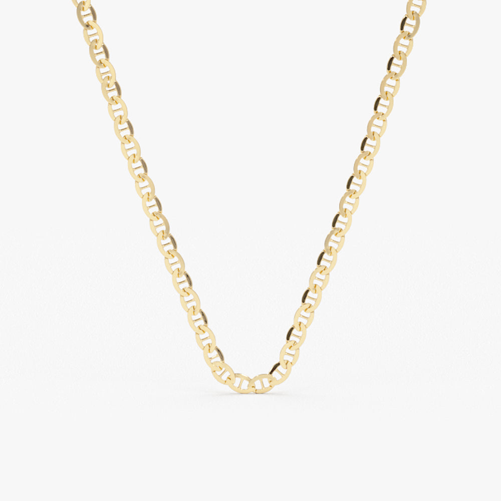OBFJ2150 - 14k 3.5 MM Mariner Chain Link Necklace 1