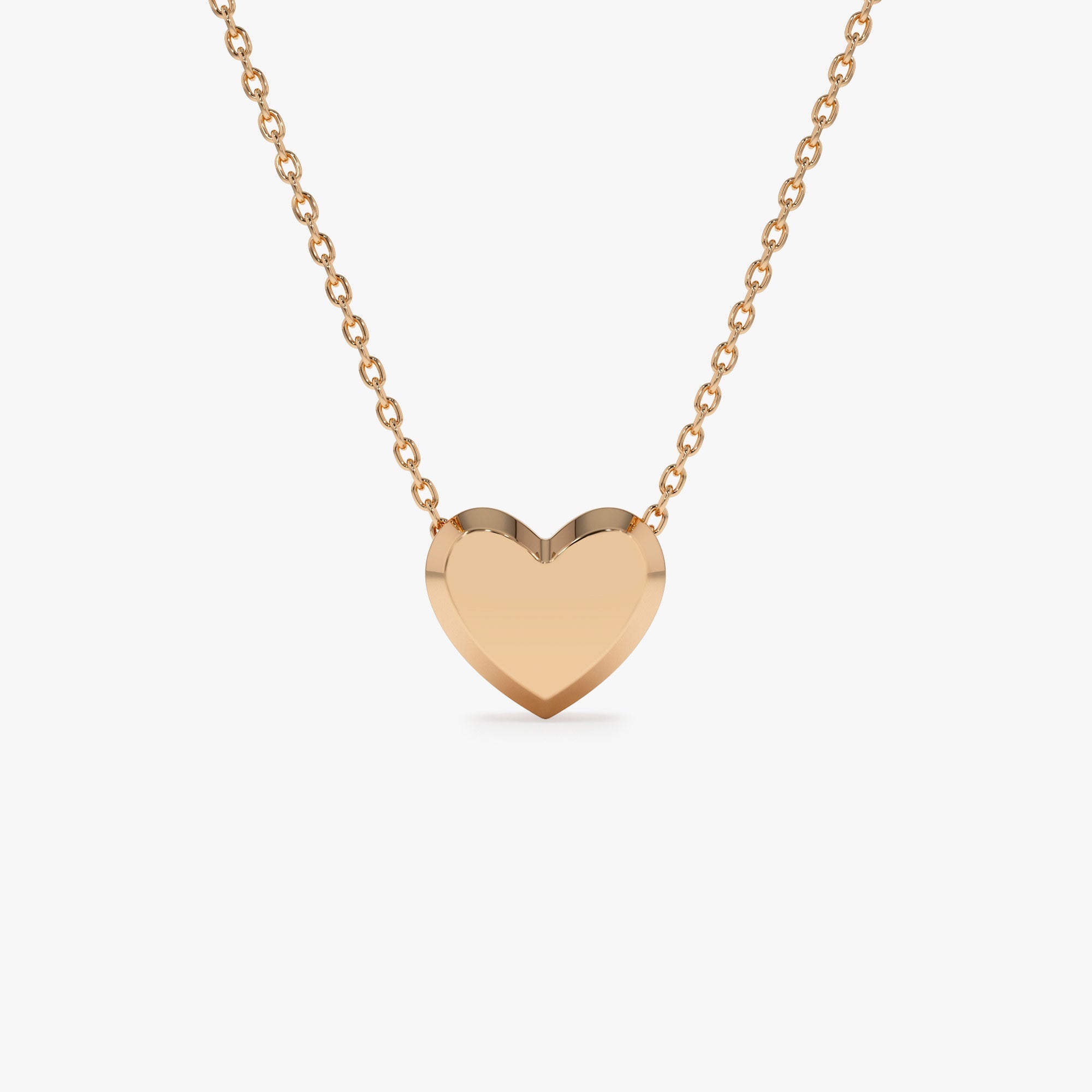 OBFJ1292 - 14k Puffed Heart Slider Necklace 5