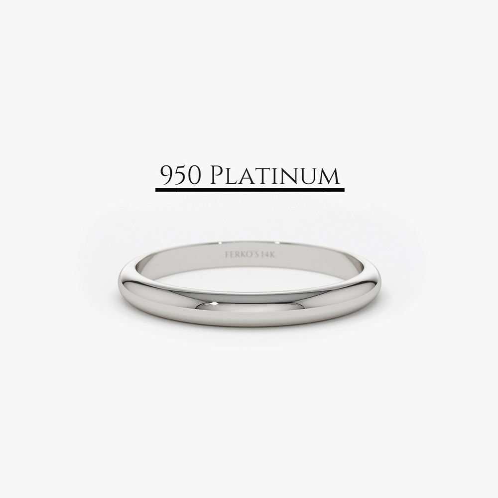 OBFJ2104 - Platinum 2MM Dome Wedding Band 1