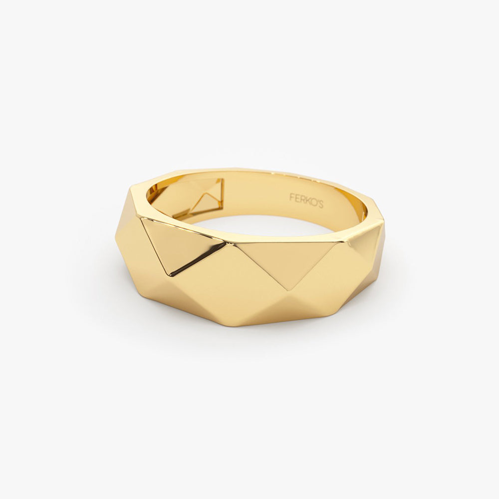 OBFJ2025 - 14k Pattern Bold Statement Ring 8
