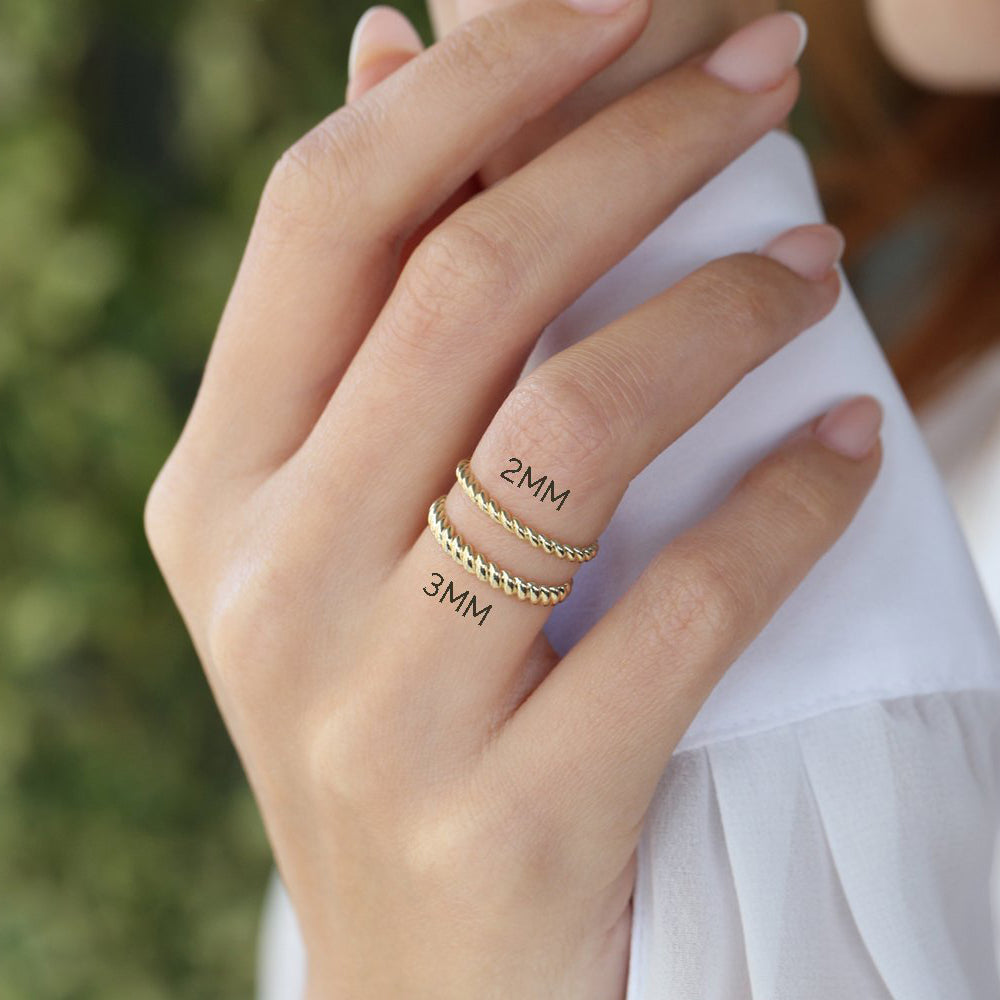 OBFJ2031 - 14K 2MM Twisted Rope Ring 3