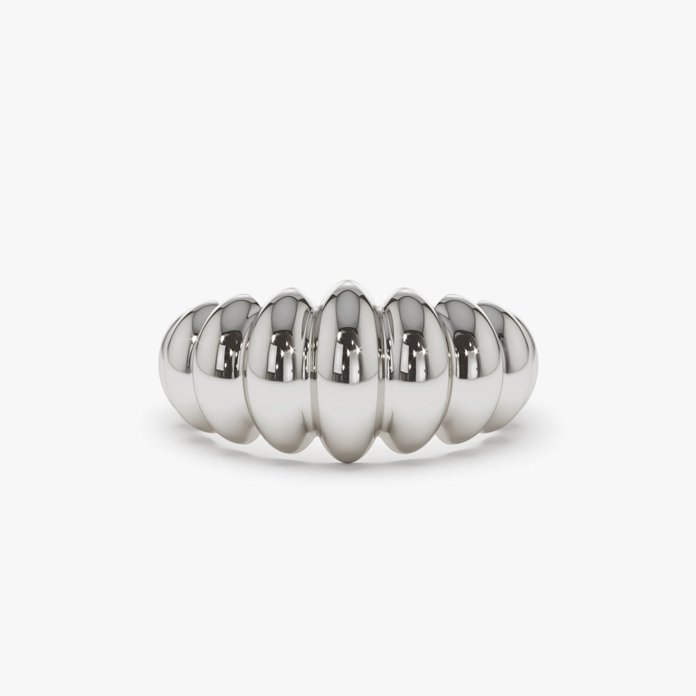 OBFJ2250 - 14k Gold Bold Dome Croissant Ring 6