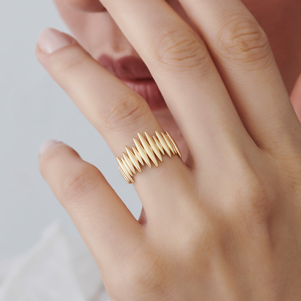 OBFJ1547 - 14k Unique Statement Gold Ring 2