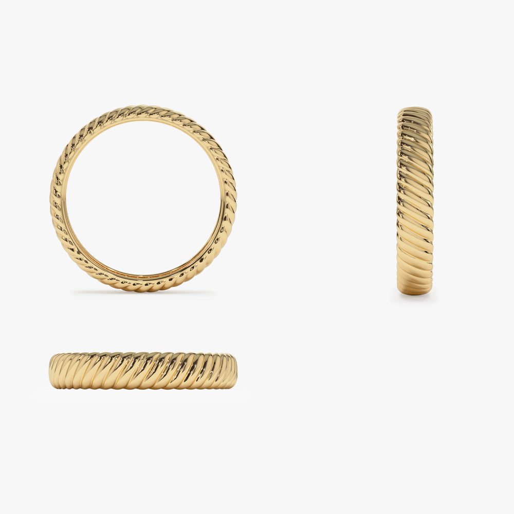 OBFJ0934 - 14k Solid Dome Croissant Ring 7