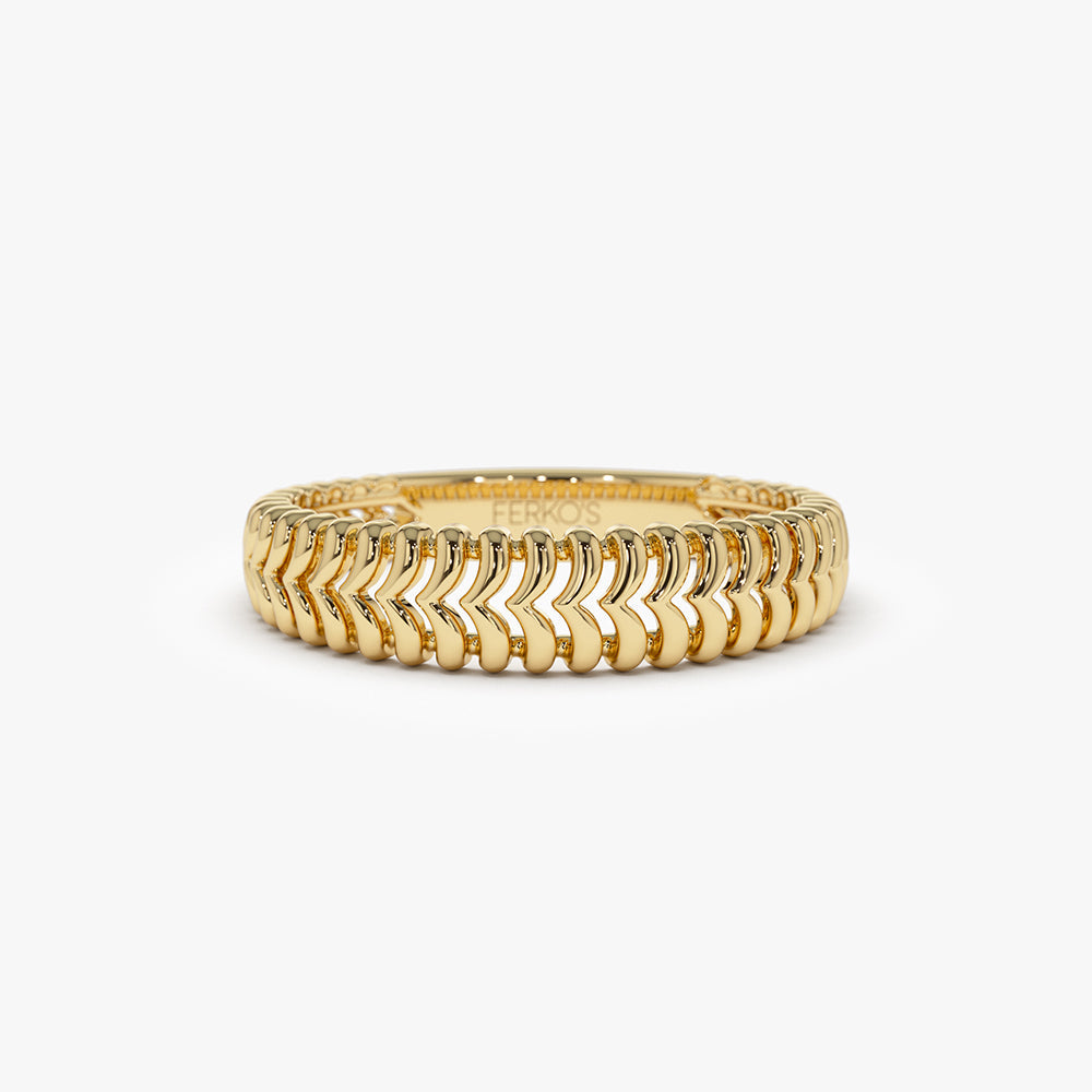 OBFJ1490 - 14k Unique Statement Stacking Gold Ring 1