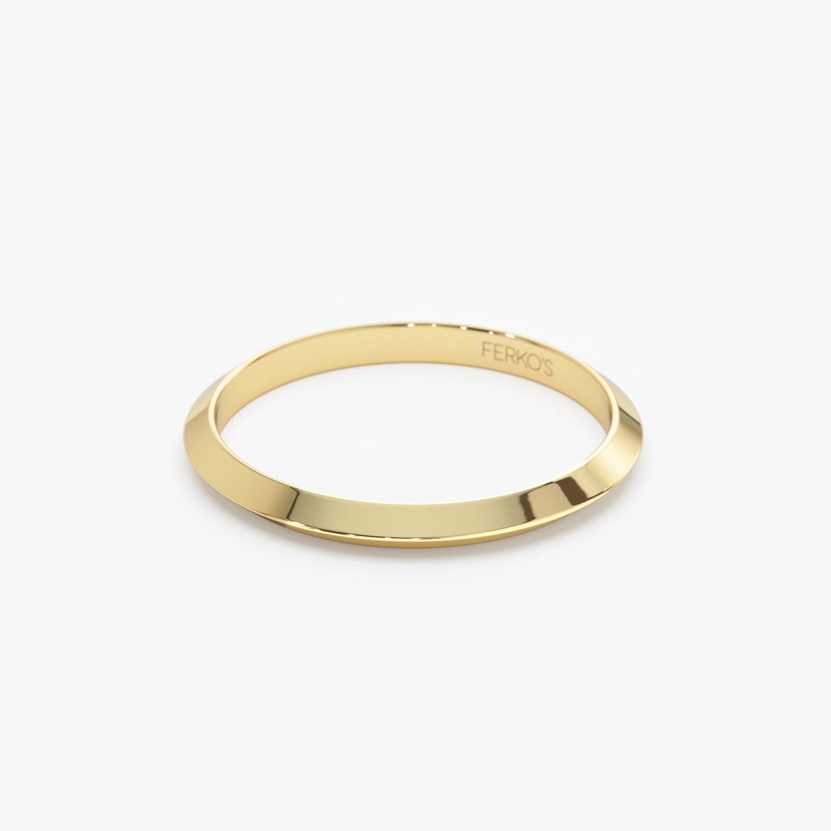 OBFJ1341 - 2MM Knife Edge Wedding Band ring in selectable metal and diamond options - Roselle Jewelry view 7