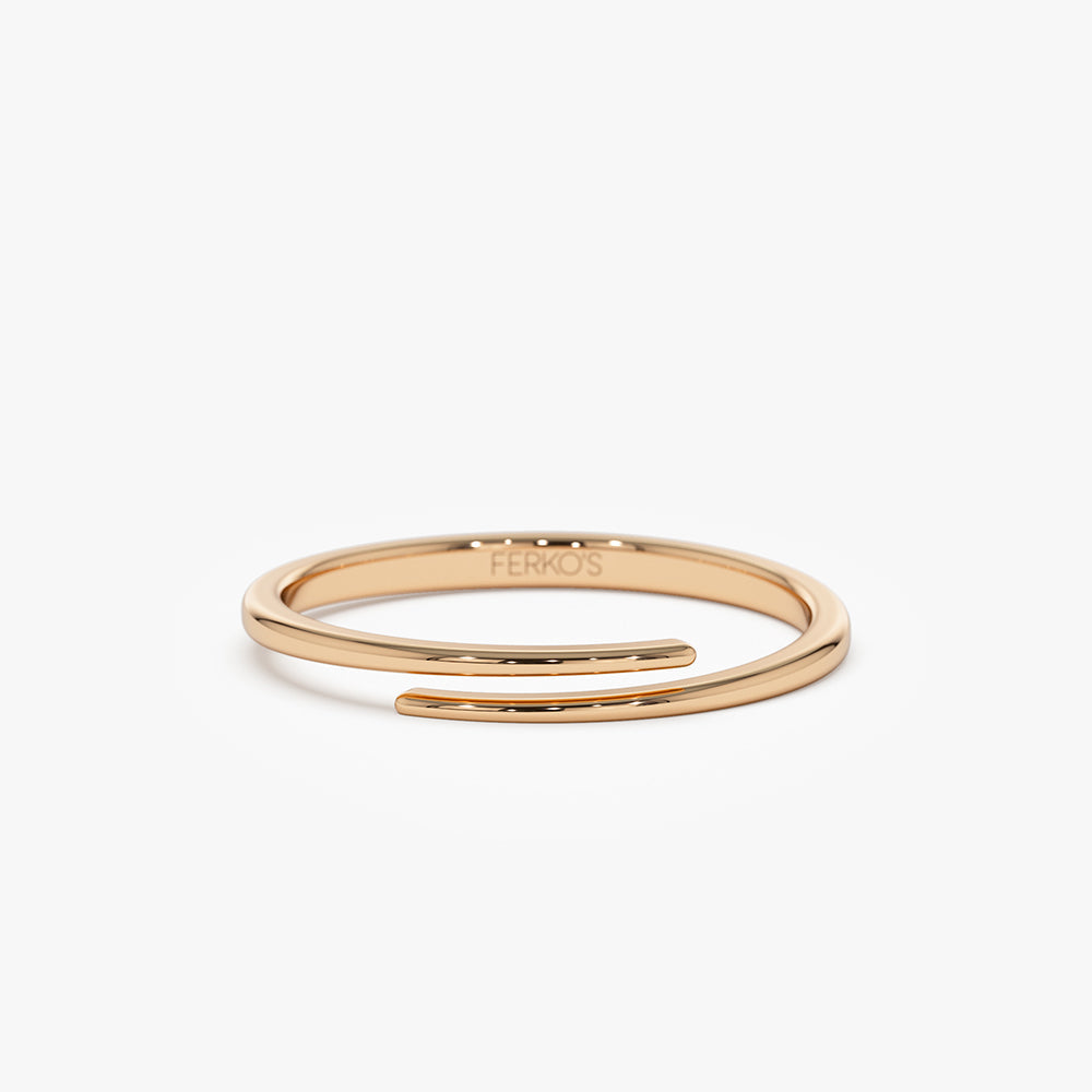 OBFJ1445 - Stacking Criss Cross Ring ring in selectable metal and diamond options - Roselle Jewelry view 5