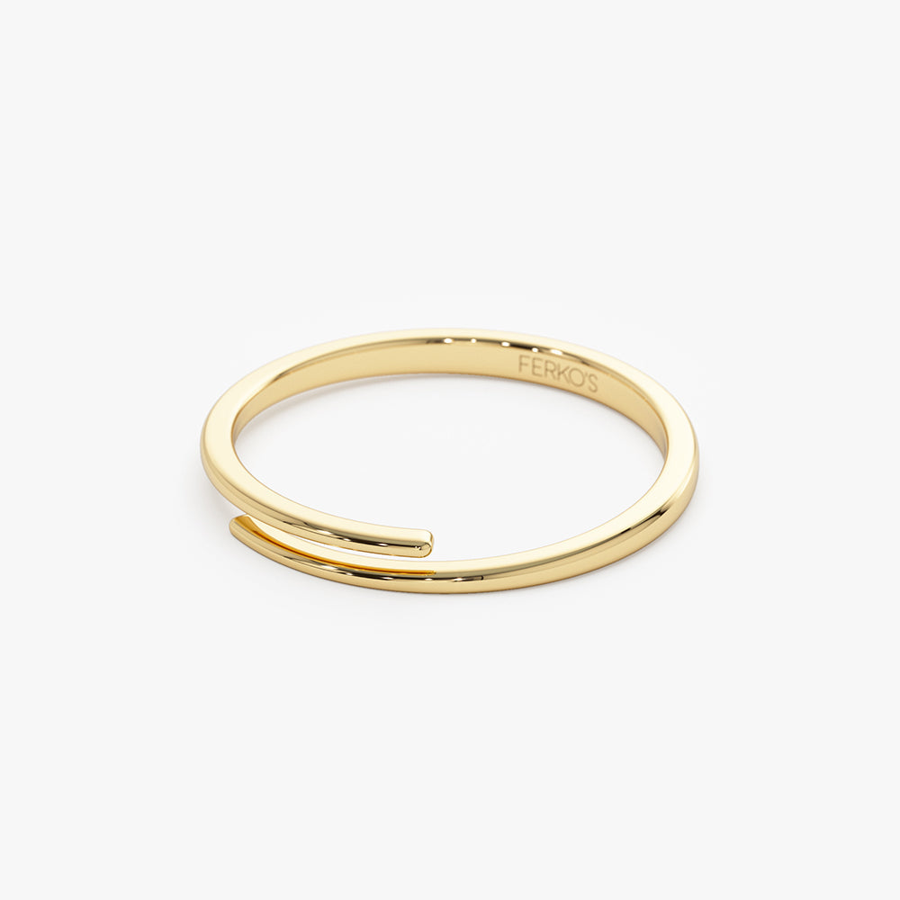 OBFJ1445 - Stacking Criss Cross Ring ring in selectable metal and diamond options - Roselle Jewelry view 7