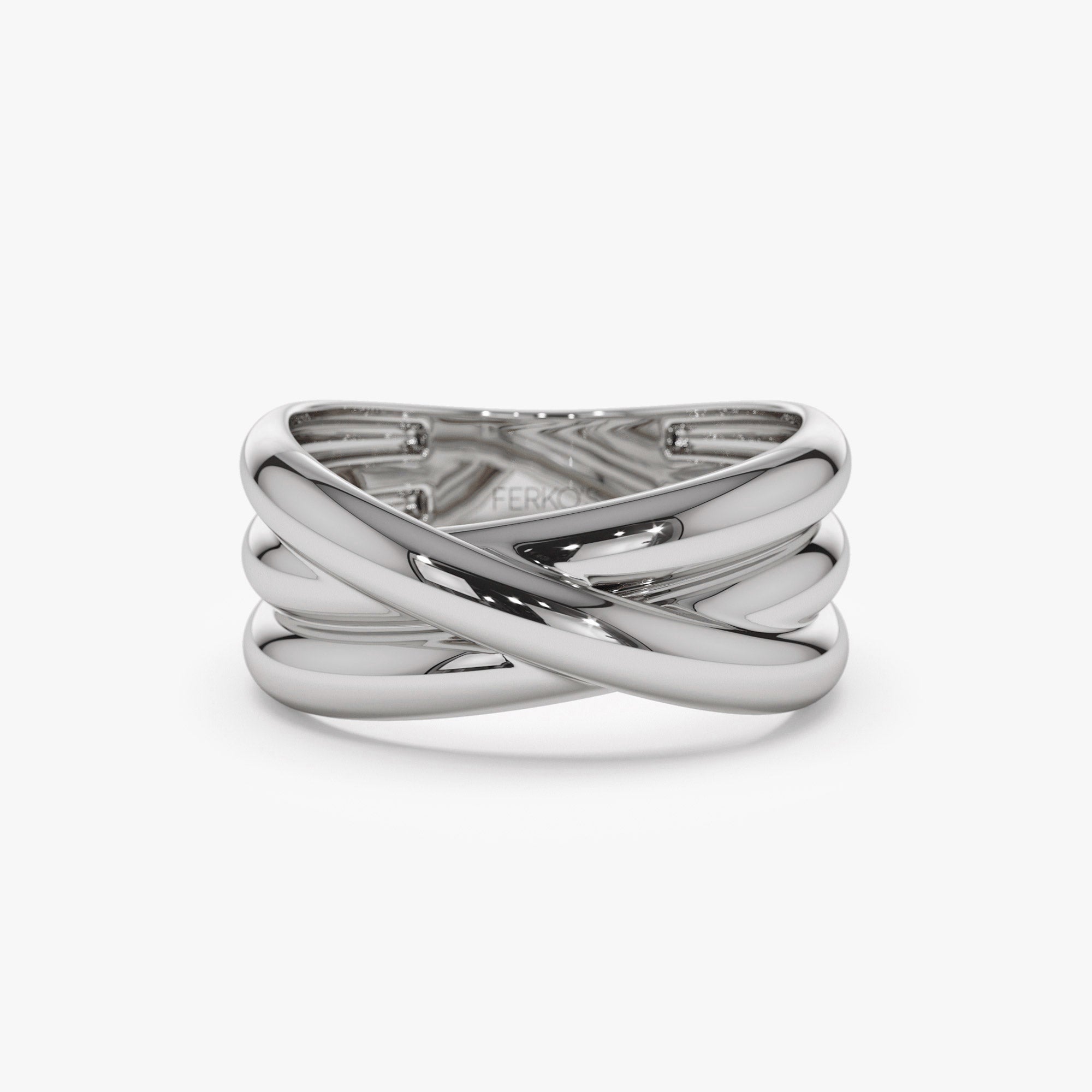 OBFJ1140 - 14k Solid Gold Multi-strand Crossover Ring 6